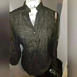 Cato Womans Black Long Sleeve Blouse Size S